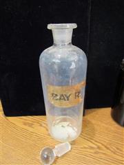 VTG LOT OF 4 GLASS BROWN & CLEAR MEDICINE BOTTLES